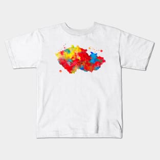 Czech Republic Map Watercolor Painting Kids T-Shirt